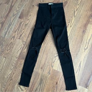 Black Distressed Topshop Joni Jeans size 26